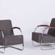 Bauhaus Armchairs in Beech and Chrome from Mücke-Melder, Czech, 1930s, Set of 2