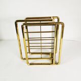 Art Deco brass newspaper rack, 1950s Germany