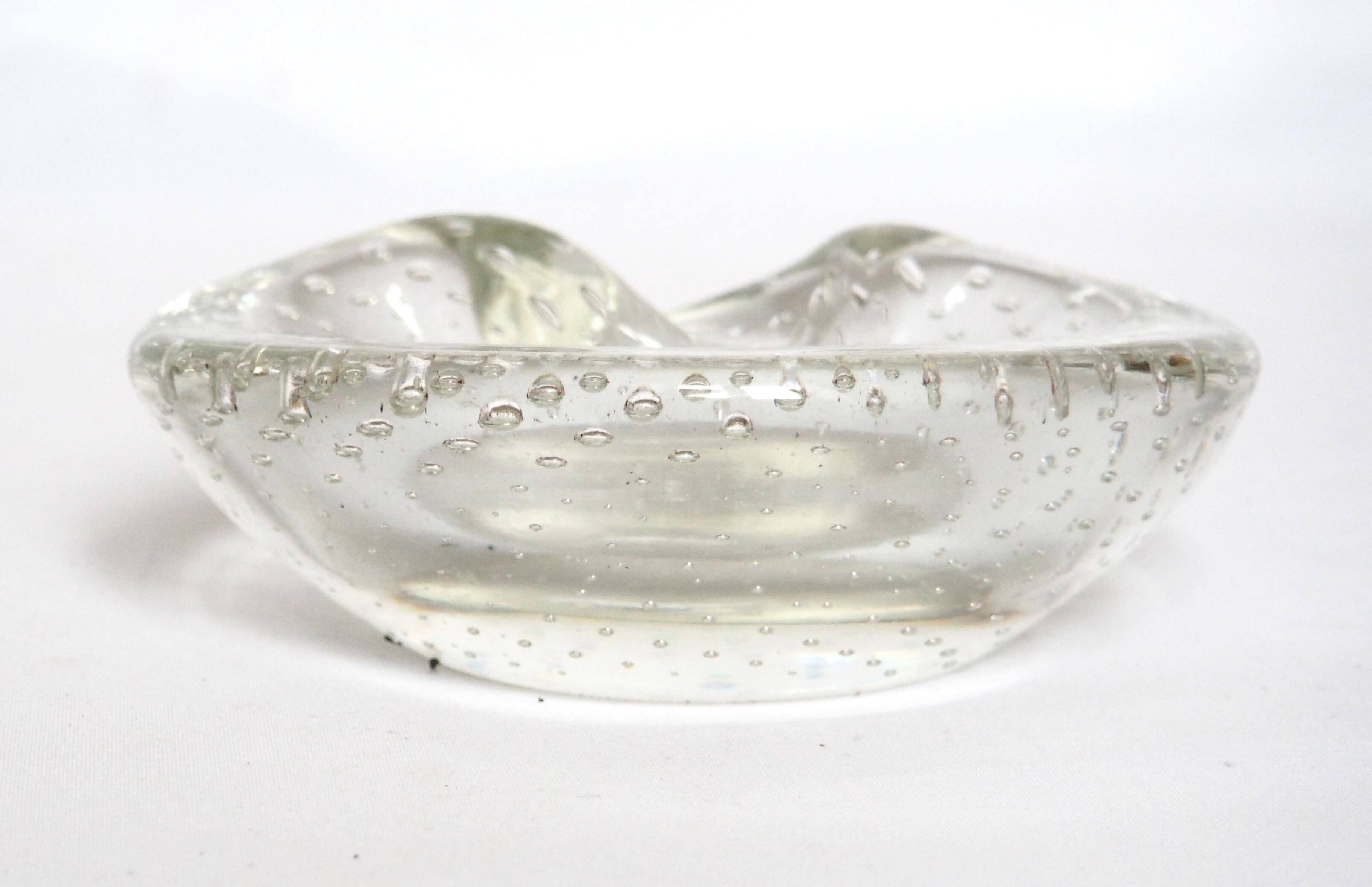 Seguso crystal pocket ashtray