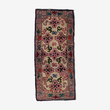 Handmade American Hooked Antique Rug 76cm x 175cm 1880s