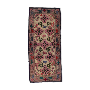 Handmade American Hooked Antique Rug 76cm x 175cm 1880s