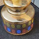 70s design chandelier in smoked and multi-colored glass