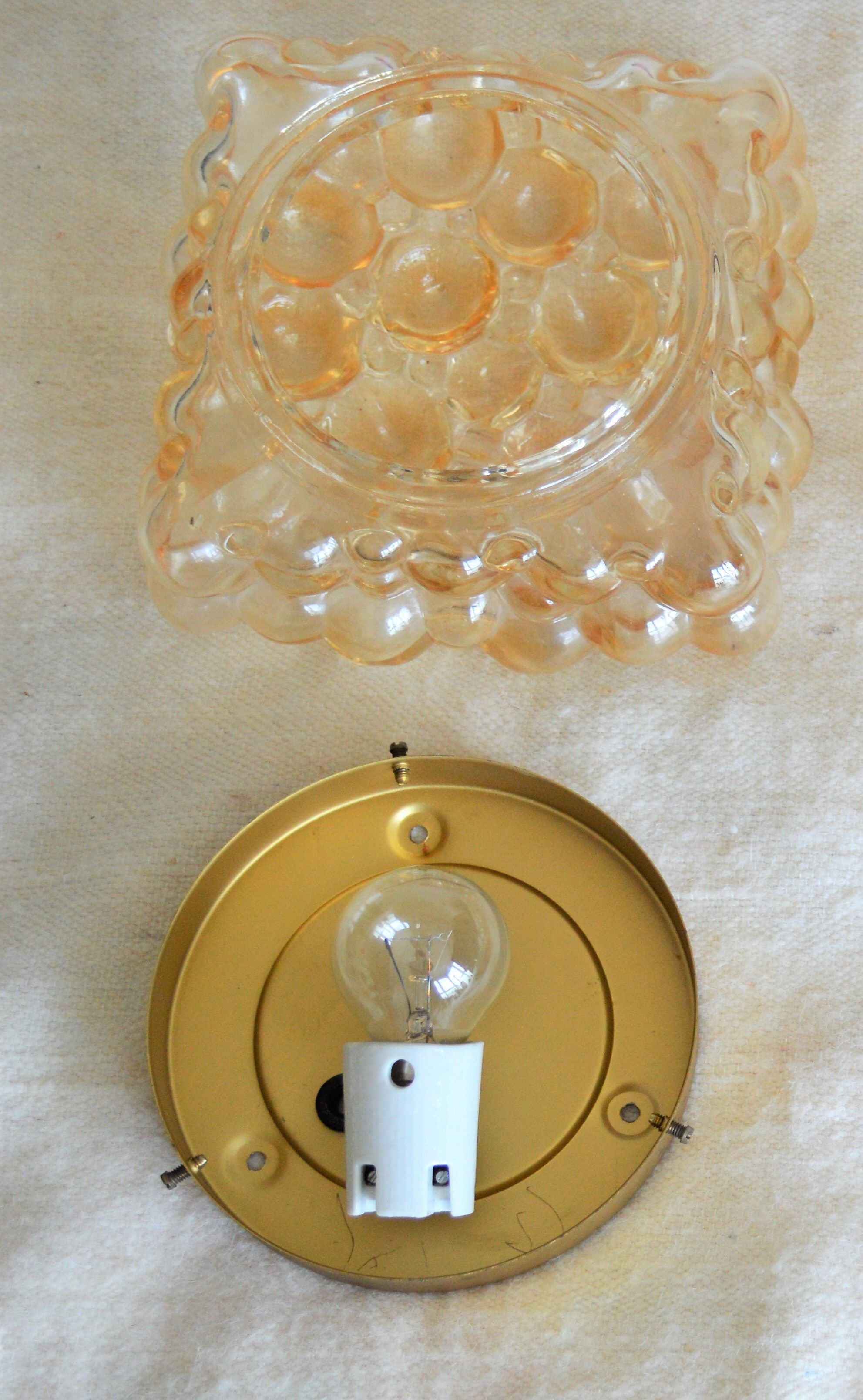 Glass wall lamp by Helena Tynell for Glashütte Limburg vintage design from the 60s