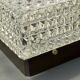 Large vintage ceiling light in textured glass and black Bakelite - 1950s