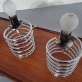 Opaline Glass and Chrome Table Lamps from Honsel, 1970s, Set of 2