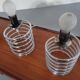 Opaline Glass and Chrome Table Lamps from Honsel, 1970s, Set of 2