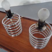 Opaline Glass and Chrome Table Lamps from Honsel, 1970s, Set of 2