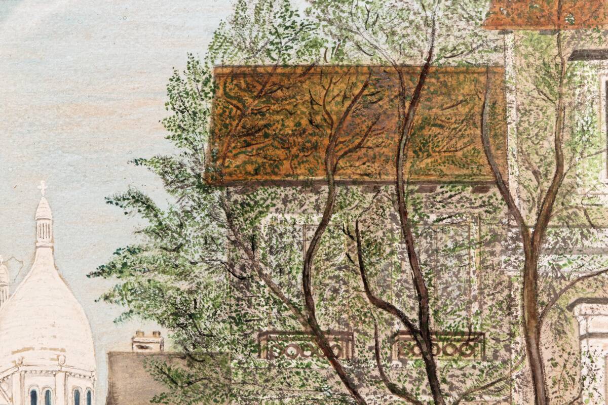 Drawing, Place du Tertre, Montmartre, naive art