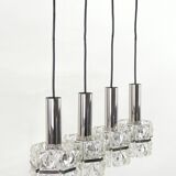 Ancien Luminaire Suspension 4 Lumières Vintage Style Kinkeldey 60's 70's