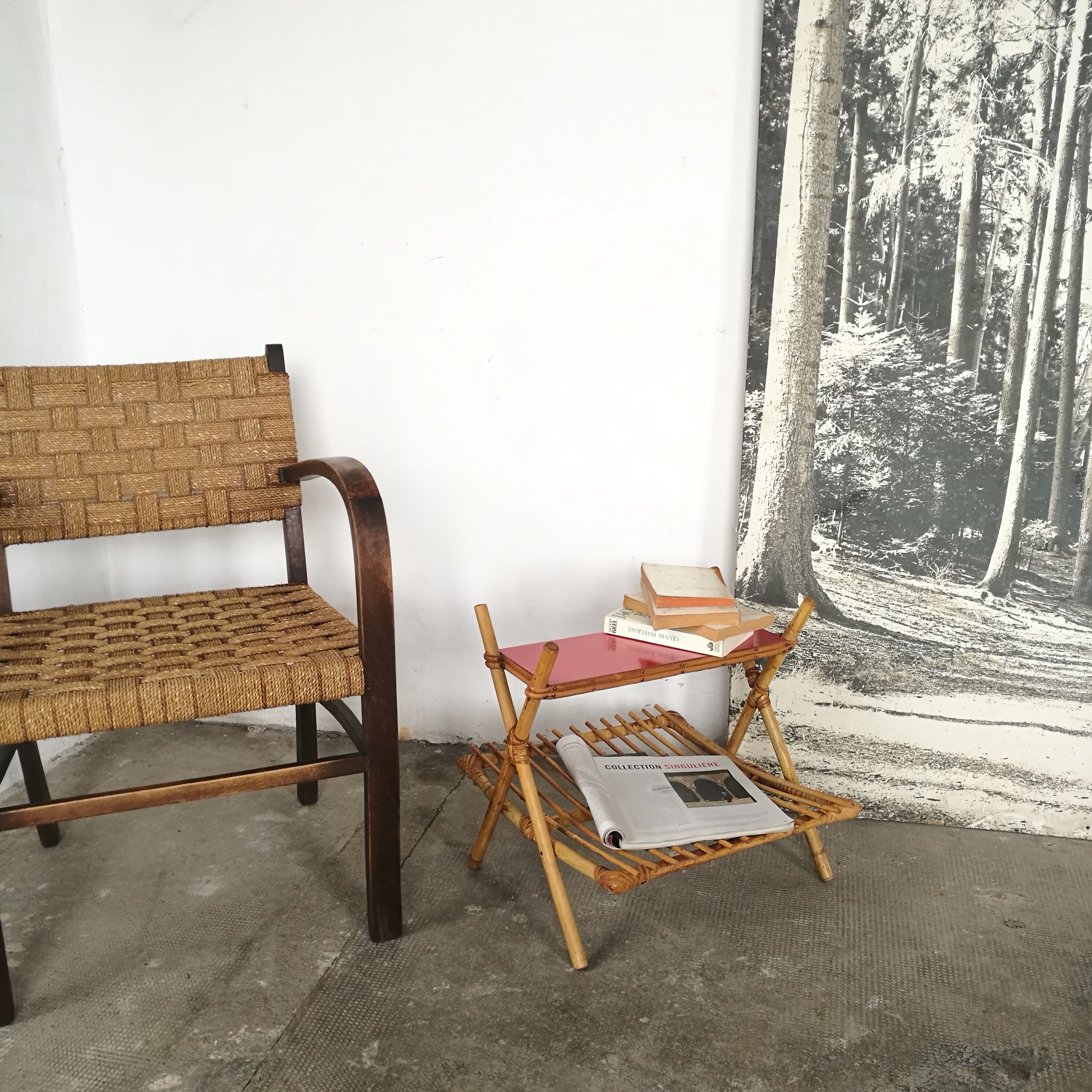 Rattan magazine holder