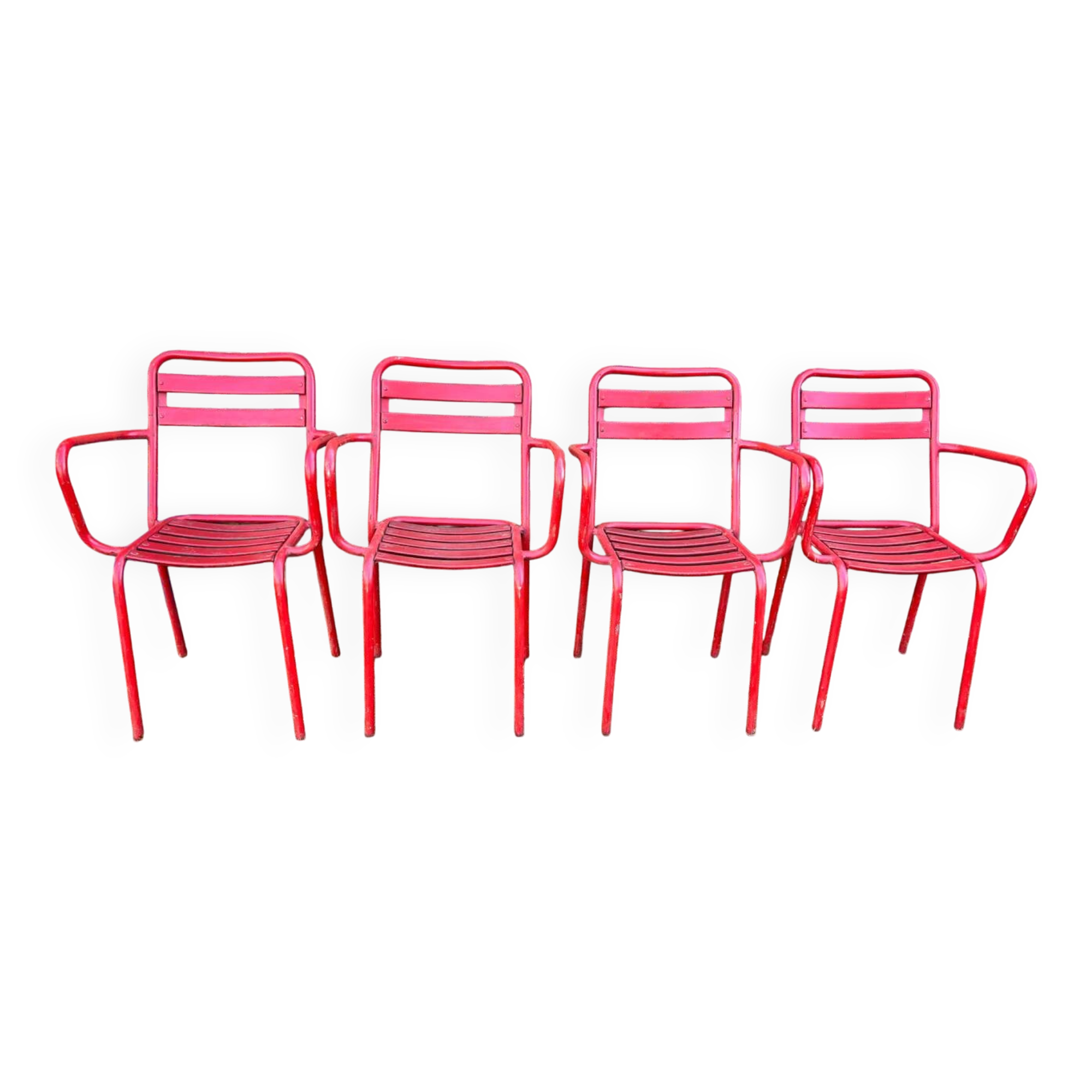 Old metal bistro chairs