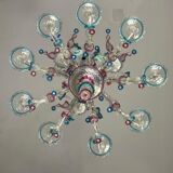 Venetian chandelier Rezzonico in Murano glass, 9 arms of light circa 1920