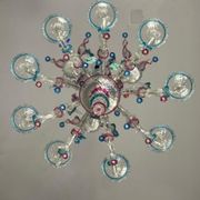 Venetian chandelier Rezzonico in Murano glass, 9 arms of light circa 1920