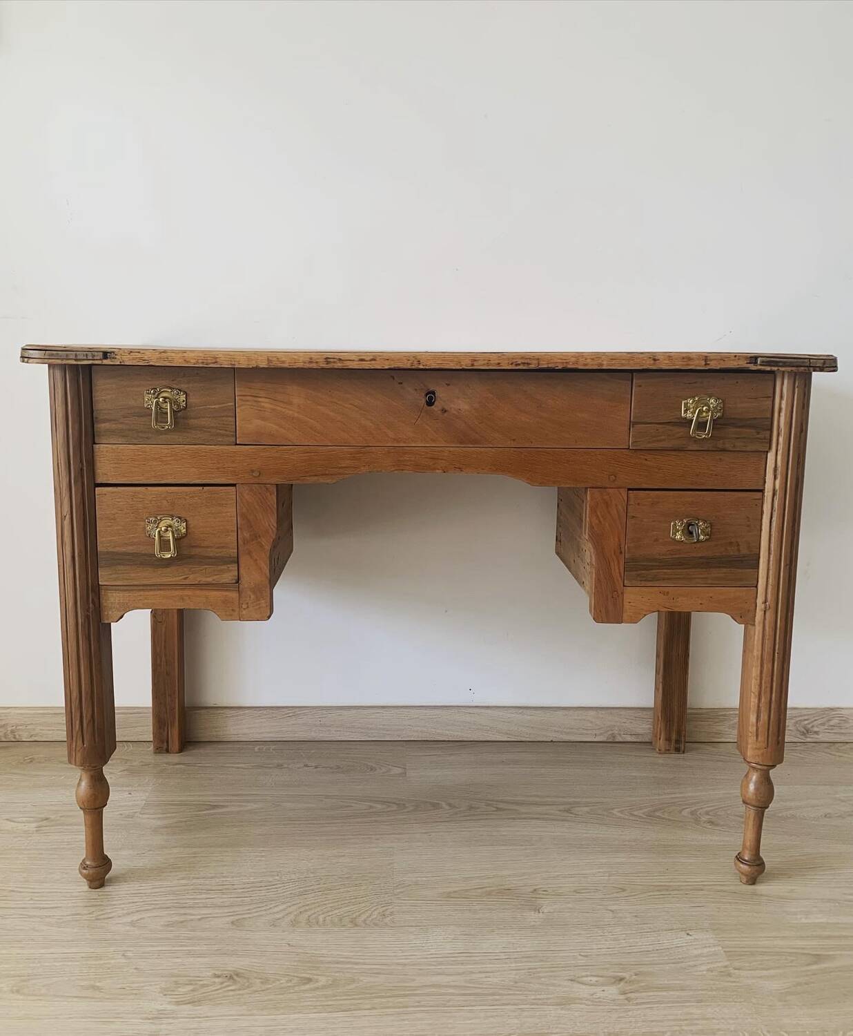 Old restored wooden desk