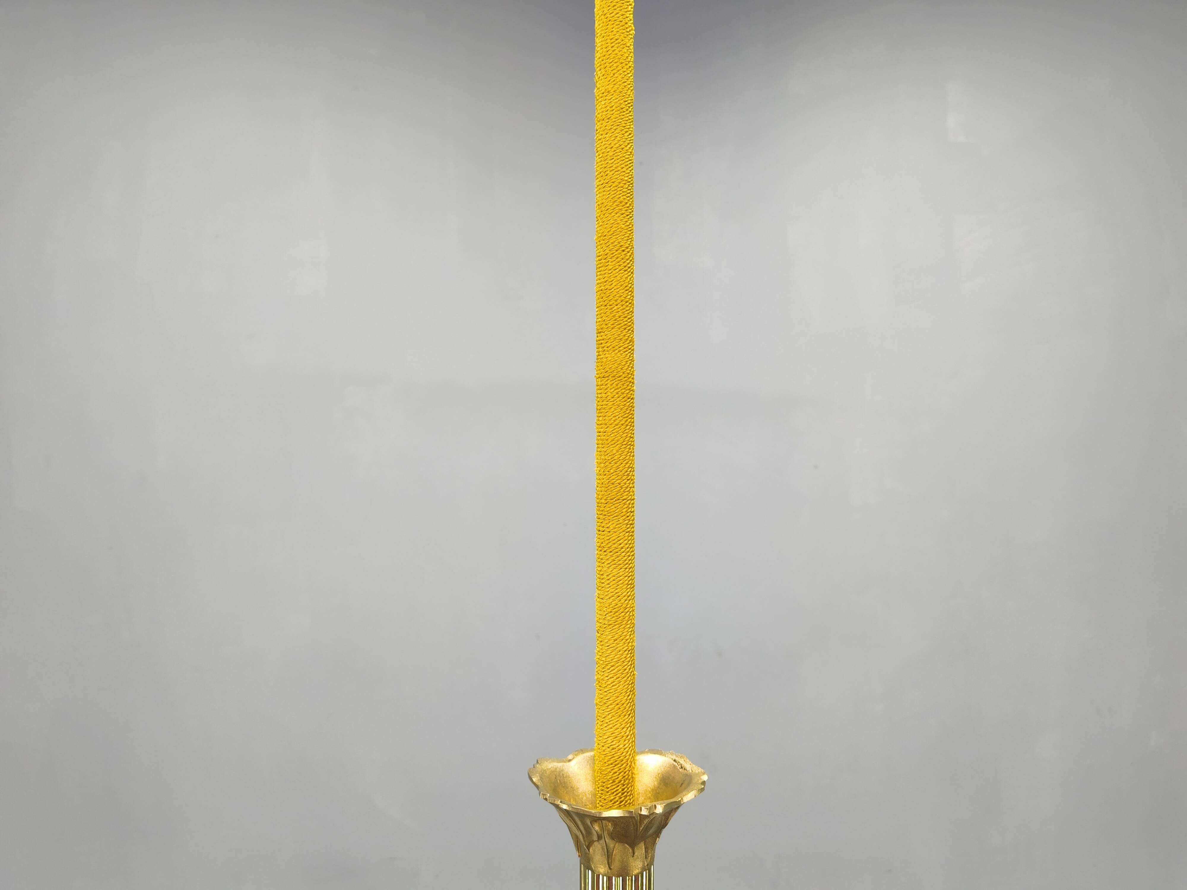 Art Deco chandelier with glass shade, Czechoslovakia, 1930s