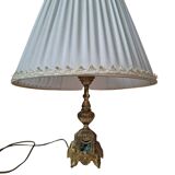 Lampada da Tavolo Vintage Stile Neoclassico in Ottone e Marmo Verde anni '5