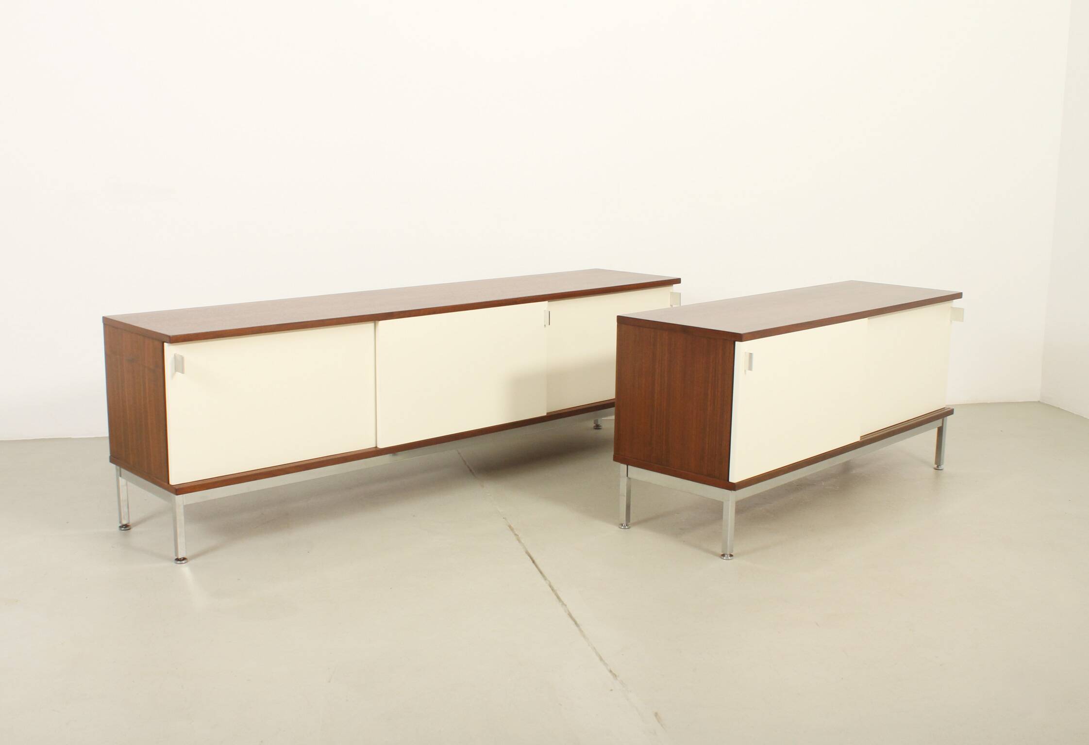 Sideboard of three sliding doors published by Airborne, France, 1960s.
