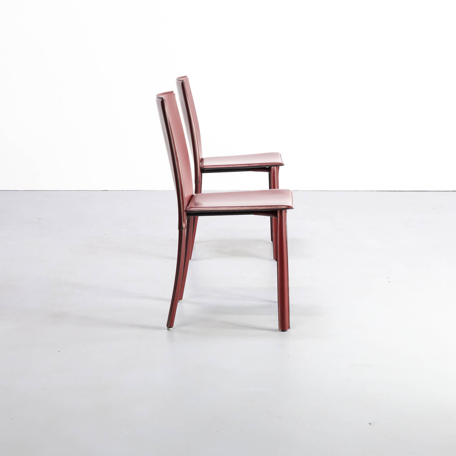 Postmodern Italian leather dining chairs