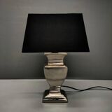 Druline ~ contemporary living room lamp ceramic silver black shade