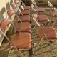 10 vintage skai and chrome metal folding chairs 1970