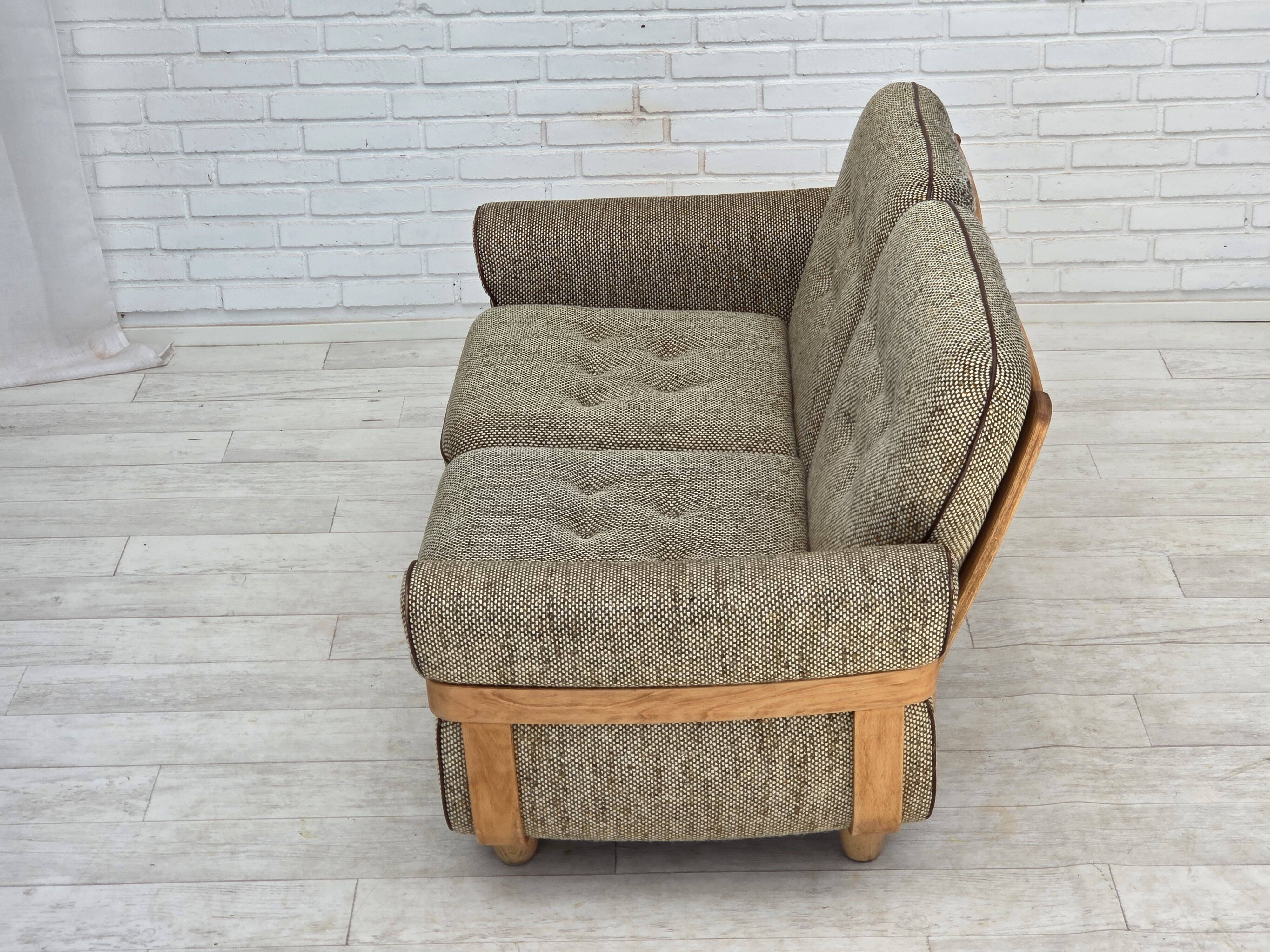 1970s, Danish 2-seater sofa, original condition, furniture wool, bentwood.