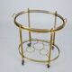 Small Mid-Century Italian Brass Bar Cart with Removable Tray, 1950s