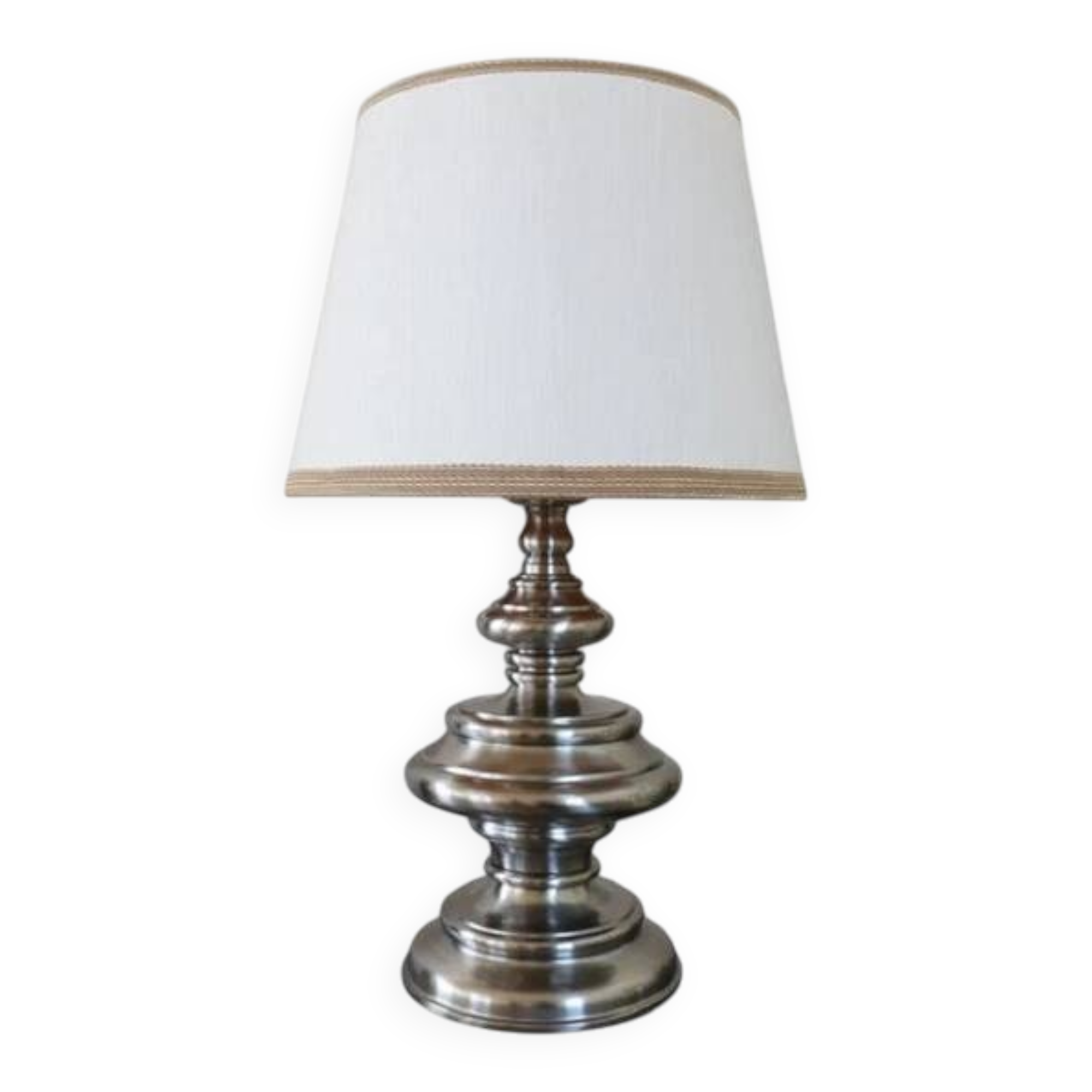 Large table lamp in satin-chrome steel by Goffredo Reggiani, Italy 1970s