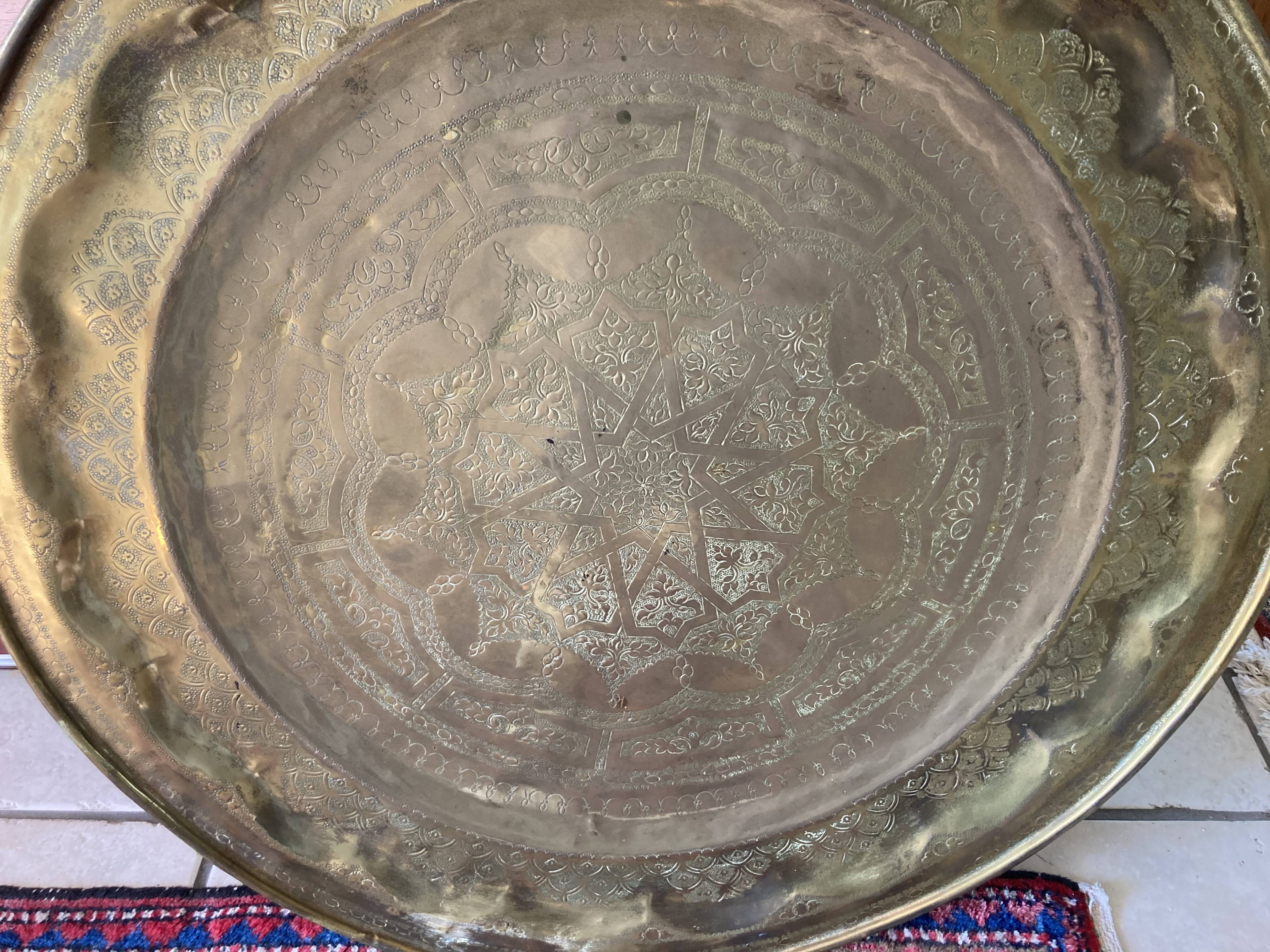 Moroccan brass tray