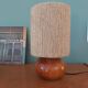Lampe en bois et corde vintage