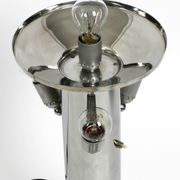 Heavy huge XXL 1970s metal chrome table lamp with metal shade | Heigh 75 cm