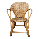 Children's armchair in chestnut basketry