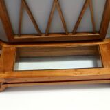 Art Deco Cherrywood Console Table with a Rectangular Glass Top, Italy