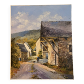 Oil Painting by Yann Le Francois Landscape Cantal Farm Aveyron Signed