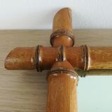 Miroir en bois façon bambou 65x55cm