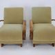 1940s Pair of Art Deco Armchairs in Walnut, Czechoslovakia