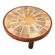 Round herbarium coffee table, vintage 60s
