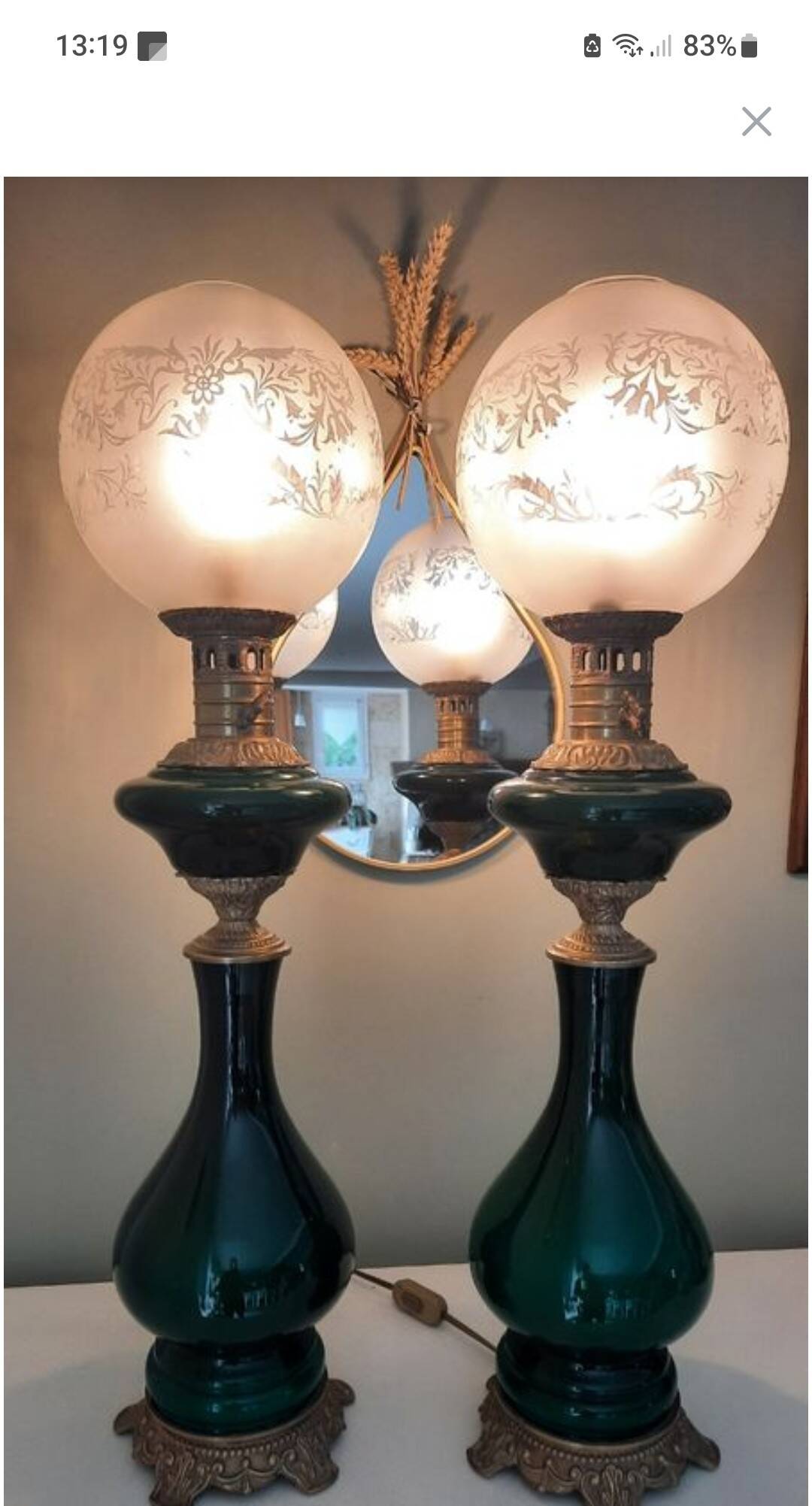Paire de lampes Napoléon III