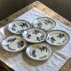 Assiettes plates oiseaux du XIXe siècle terre de fer signées Onnaing