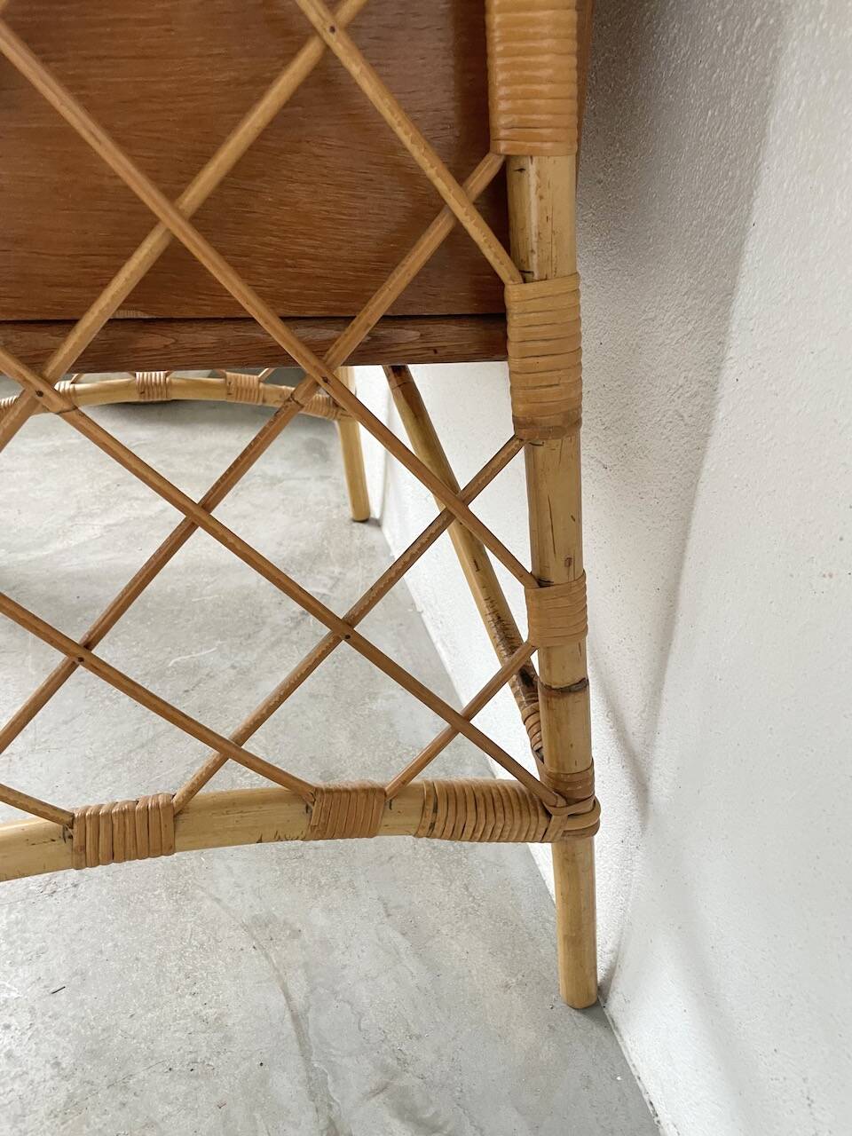Bureau rotin Louis Sognot et sa chaise
