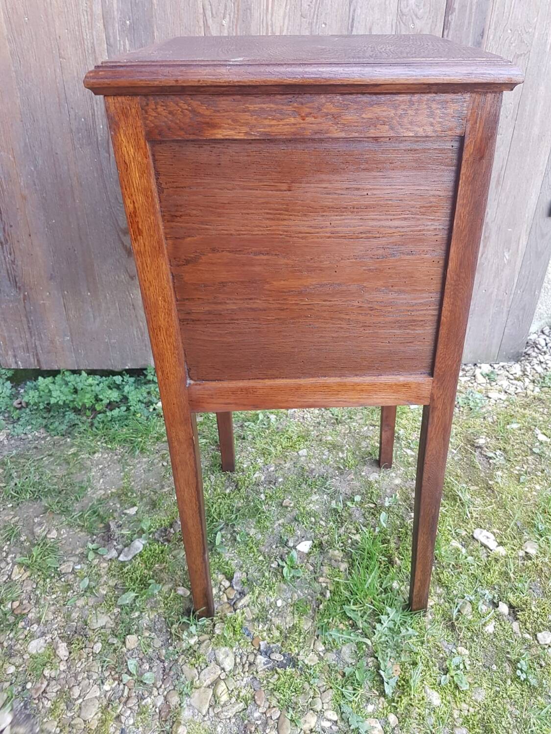 Old bedside table wooden nightstand drawer + case vintage
