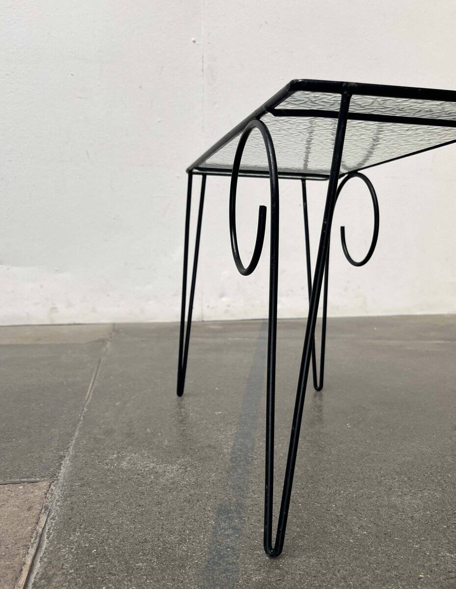 Table d'appoint en verre de style danois String des années 1960, milieu du siècle