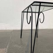 1960s Danish style glass side table String, mid-century.