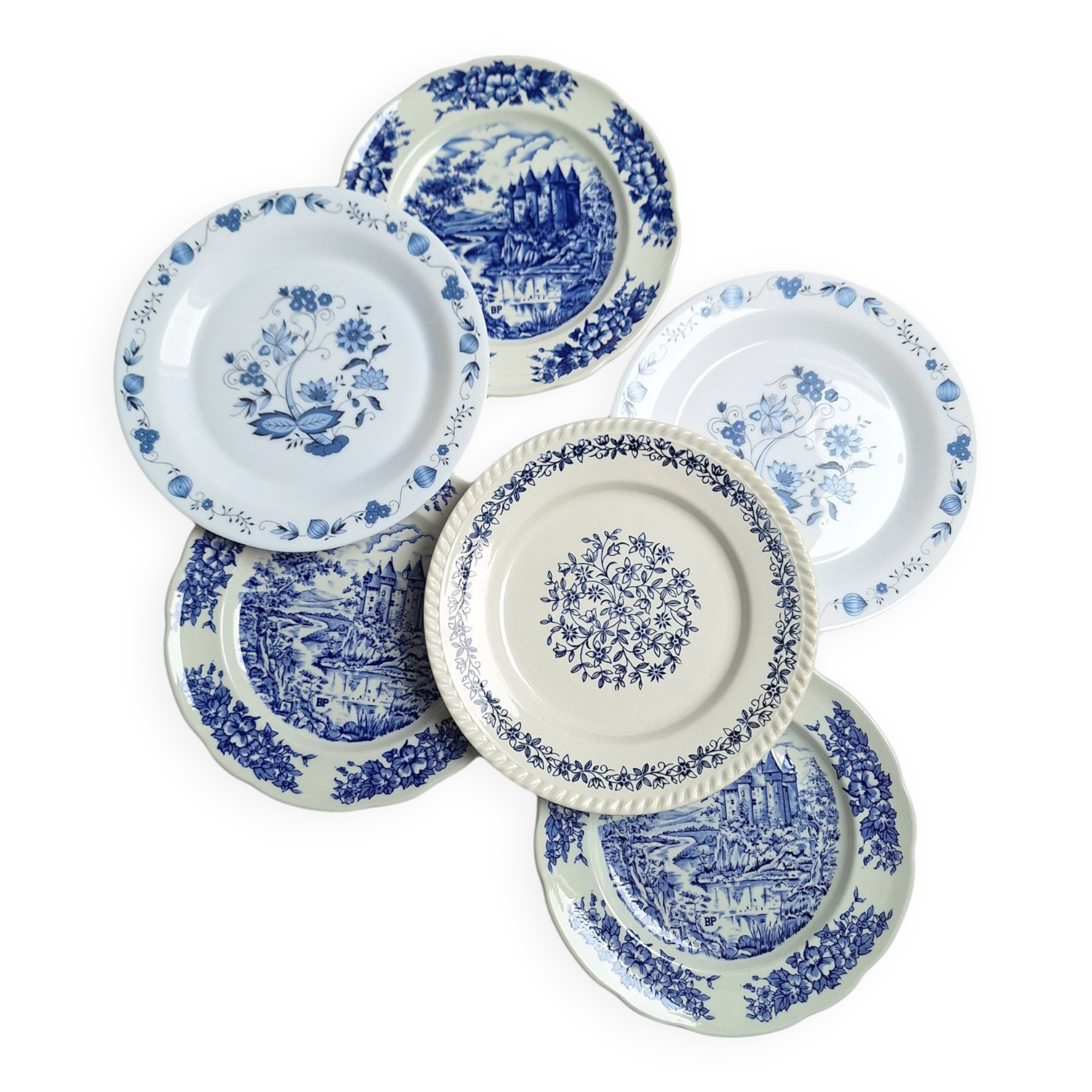 Vintage blue dinner plates