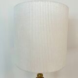 Brass and velvet lamp