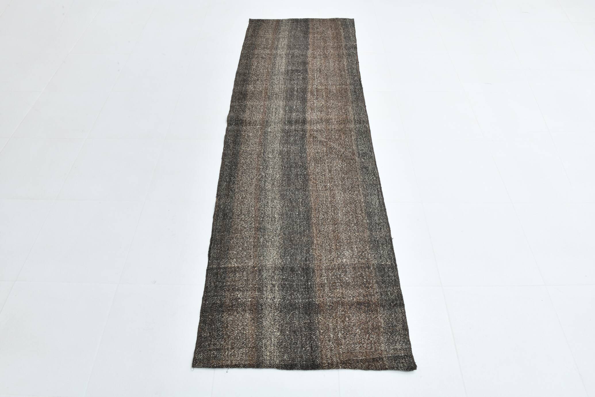 2x7 Short Brown Vintage Kilim Runner Rug, Kitchen Runner Rug, 72x230Cm