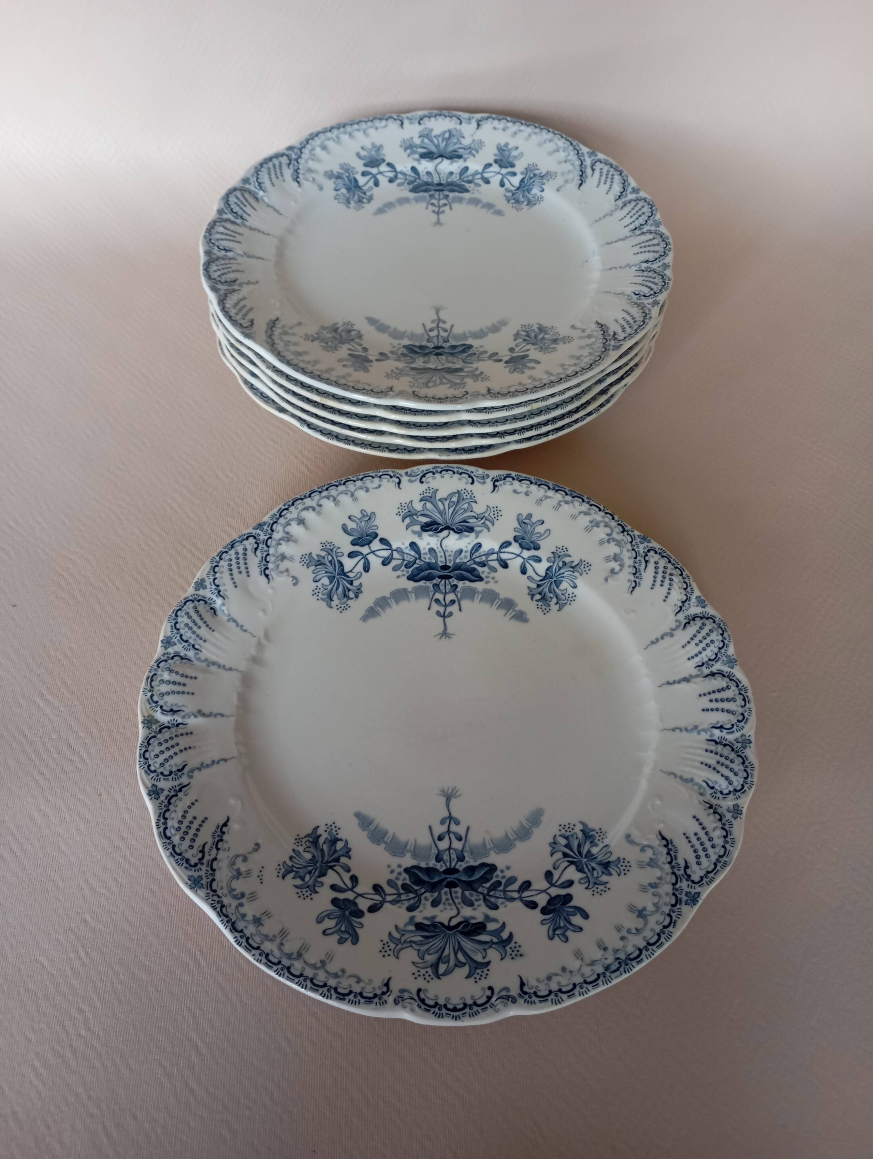 Flat plates ironstone St Amand Hamage 'Regency'
