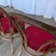 Set of 4 Vintage Bentwood Bistro Chairs, Red Upholstery