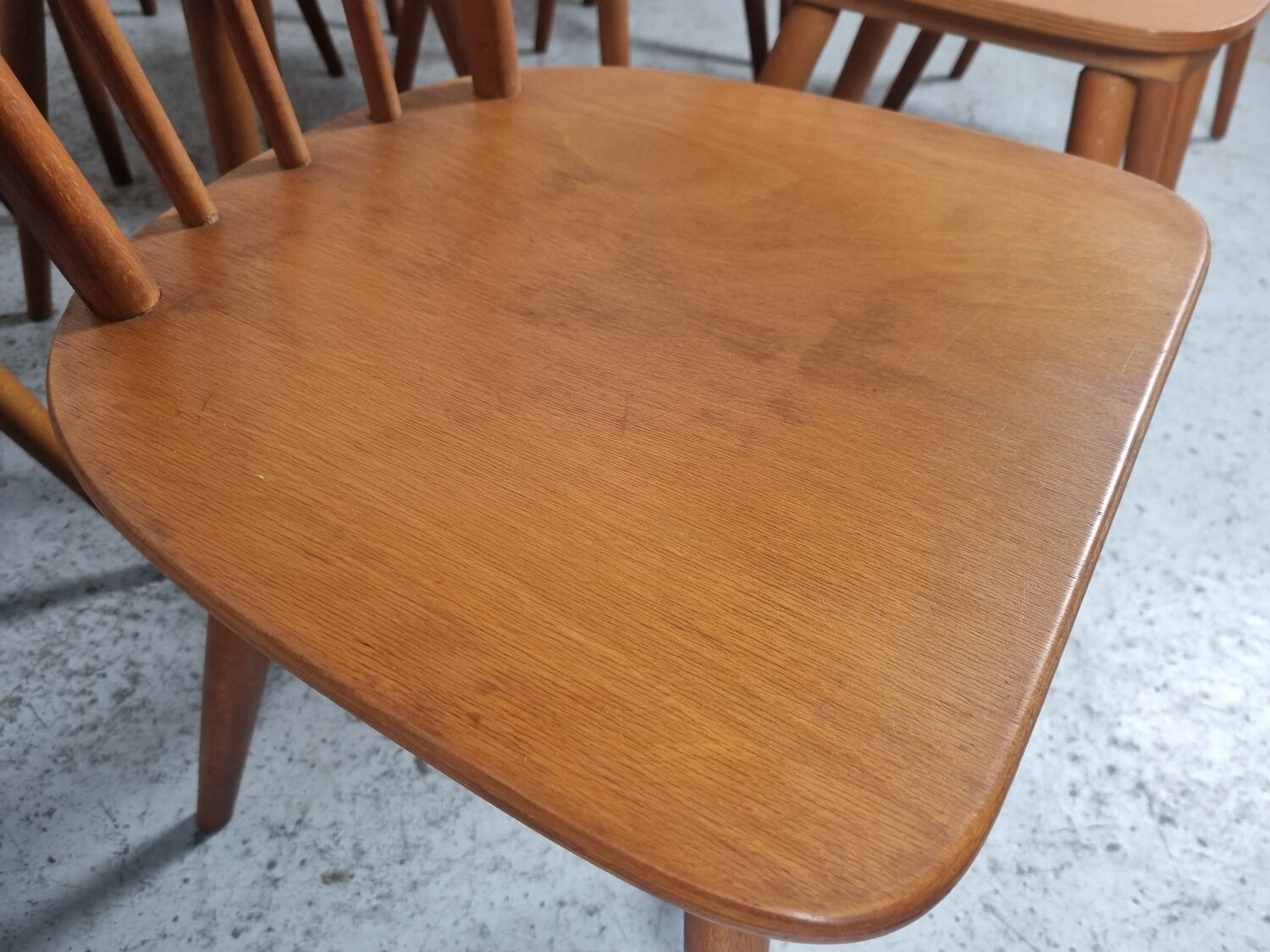 Set of 18 Scandinavian style bistro chairs, 60s