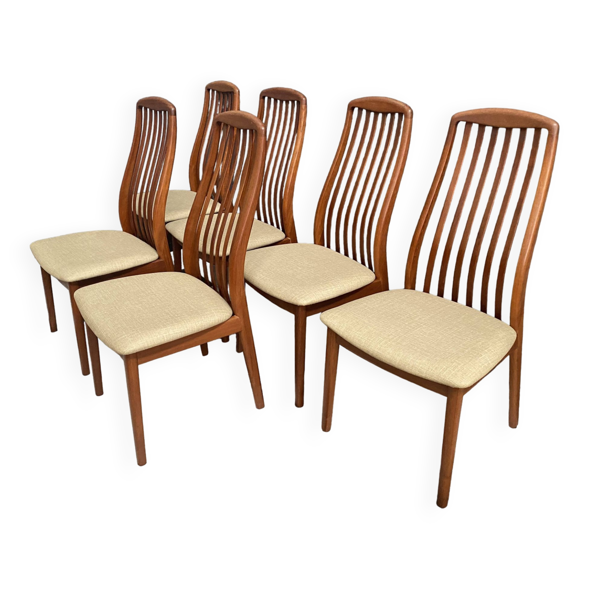 set of 4 Teak Kai Kristiansen chairs  for  Schou Andersen 1960s Denmark