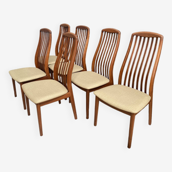 set of 4 Teak Kai Kristiansen chairs  for  Schou Andersen 1960s Denmark